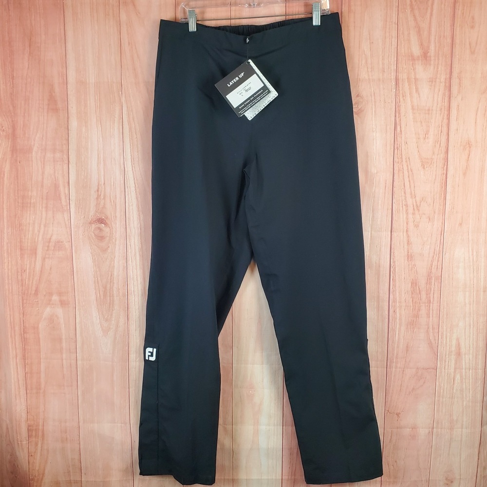 FootJoy‎ DryJoys Performance Golf Rain Pants Womens XL Black Pockets Waterproof